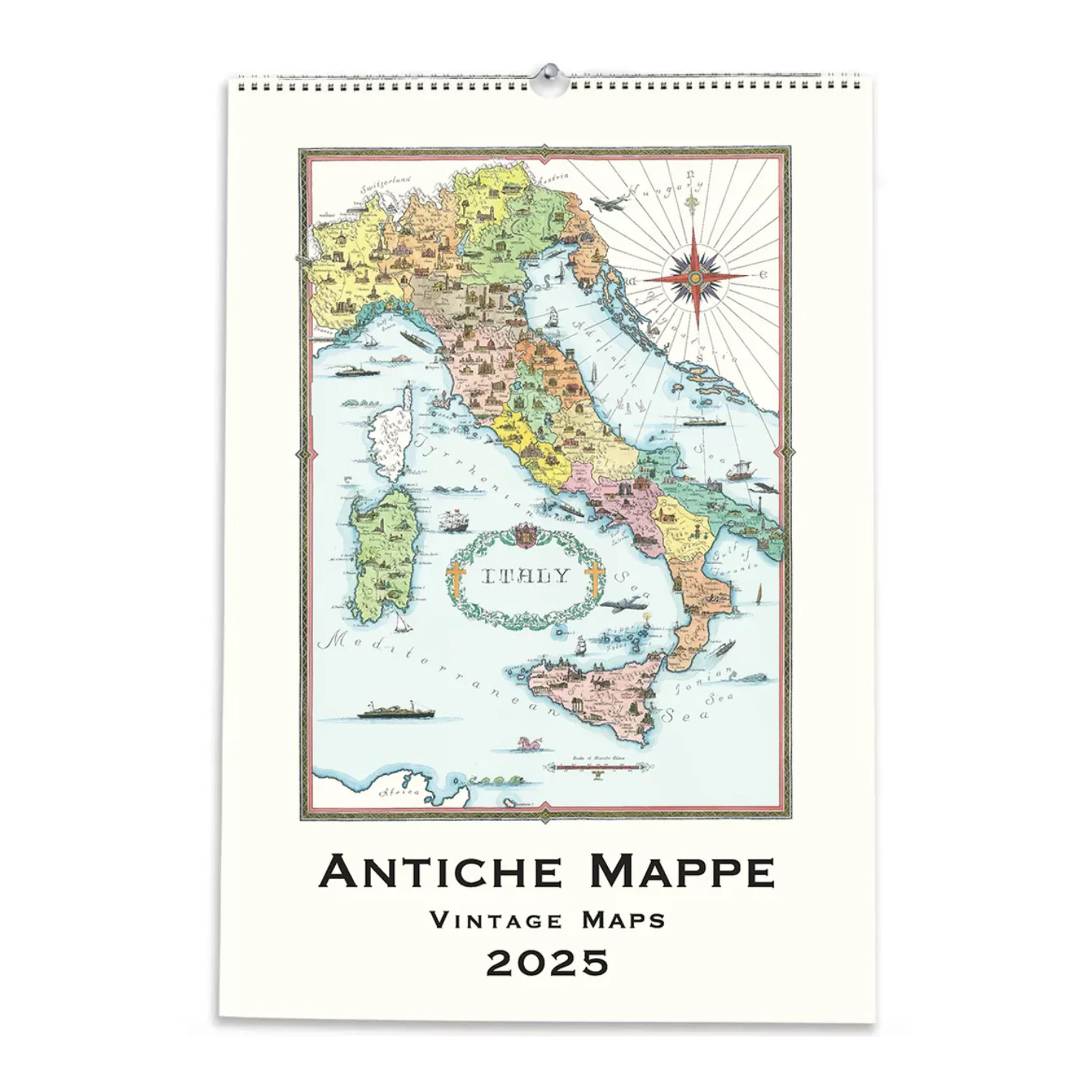 2025 Wall Calendar | Large | Vintage Maps | Istituto Fotocromo Italiano