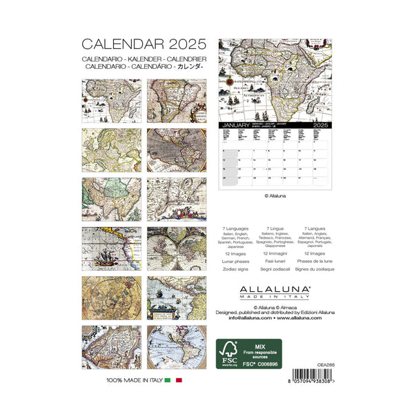 2025 Desk Calendar | Antique Maps | Allaluna