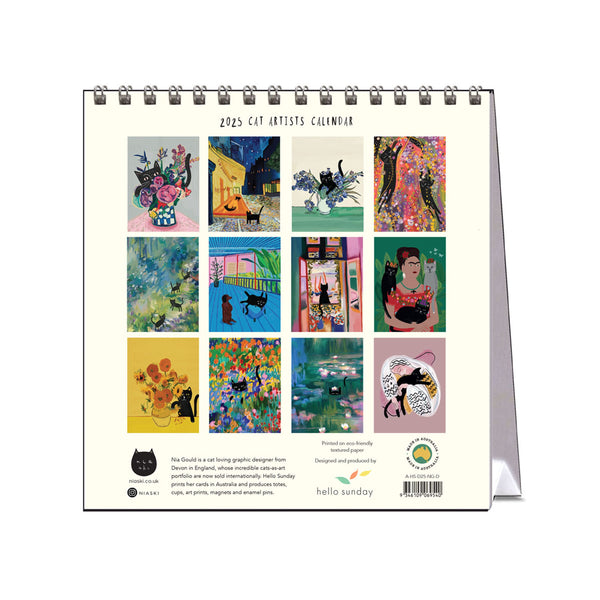 2025 Desk Calendar | Cat Artists | Hello Sunday