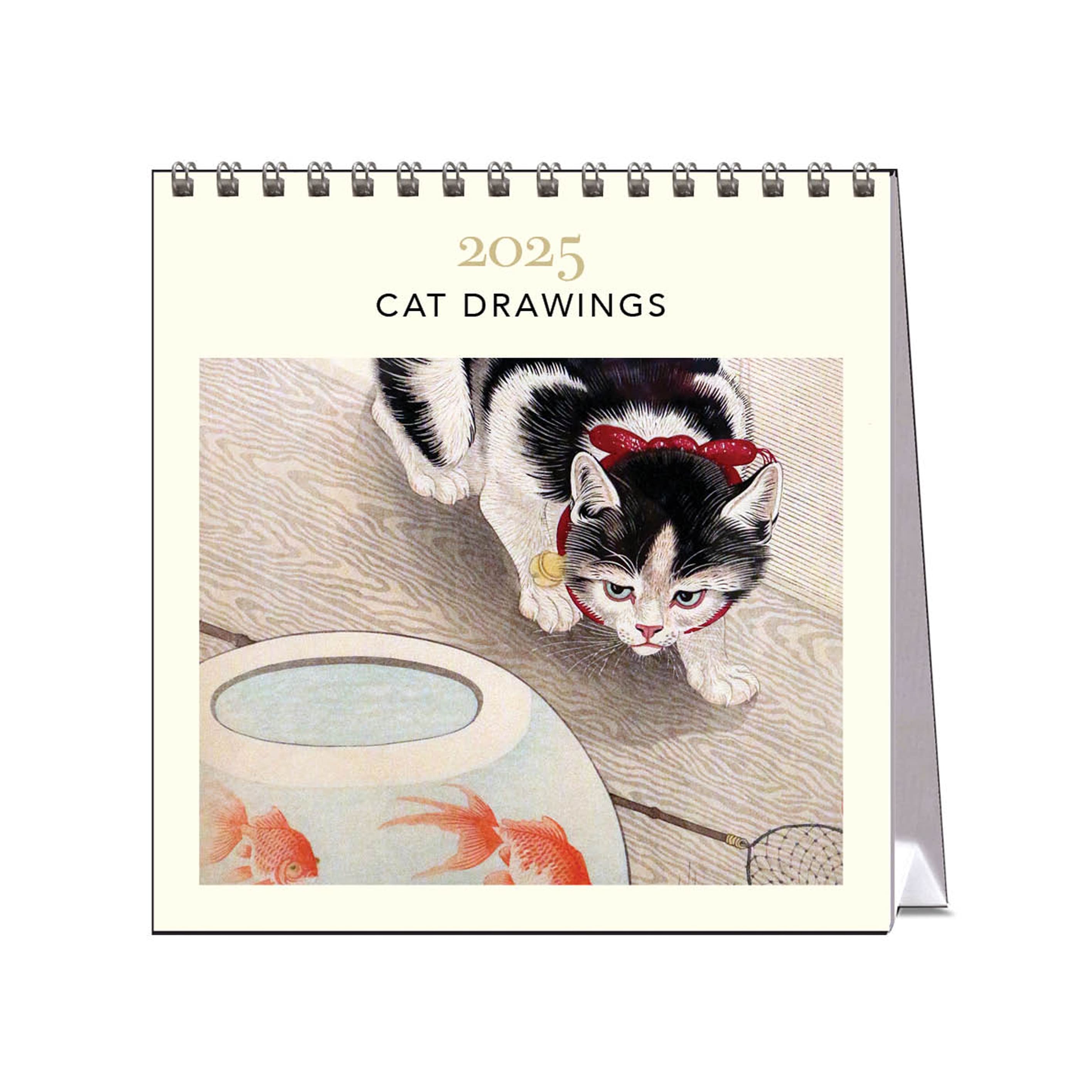 2025 Desk Calendar | Cat Drawings | Hello Sunday