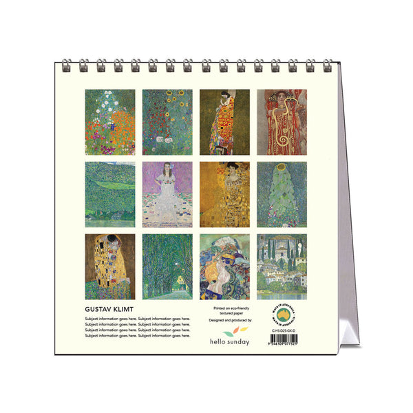 2025 Desk Calendar | Gustav Klimt | Hello Sunday