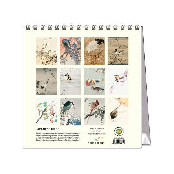 2025 Desk Calendar | Japanese Birds | Hello Sunday