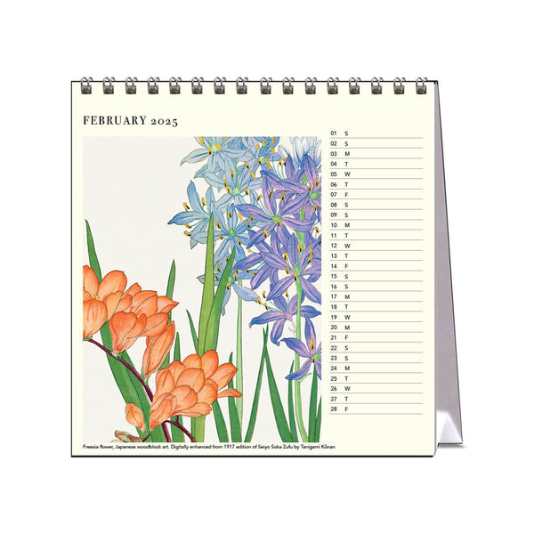 2025 Desk Calendar | Japanese Flowers | Hello Sunday