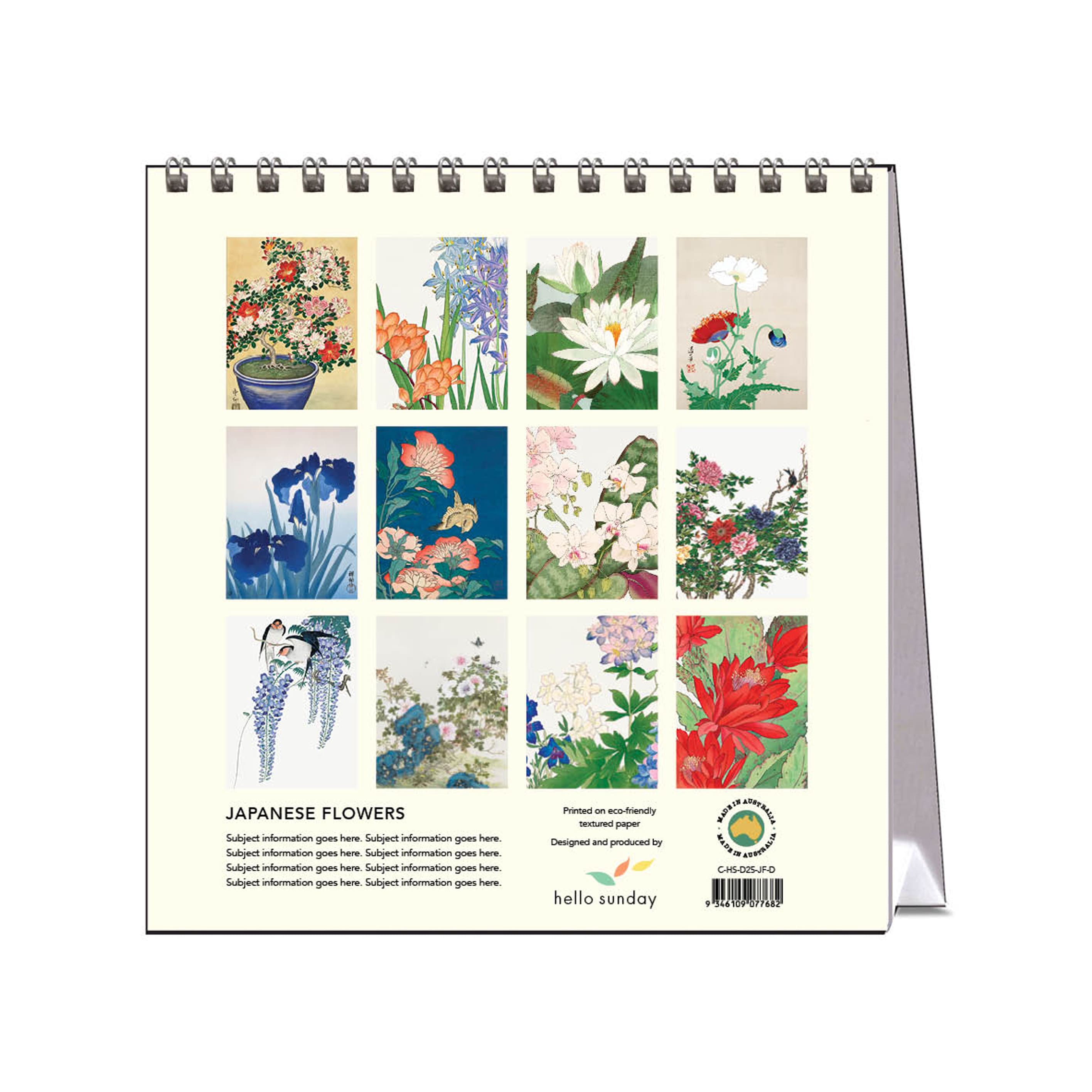 2025 Desk Calendar | Japanese Flowers | Hello Sunday