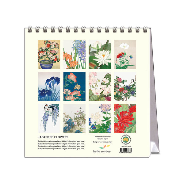 2025 Desk Calendar | Japanese Flowers | Hello Sunday