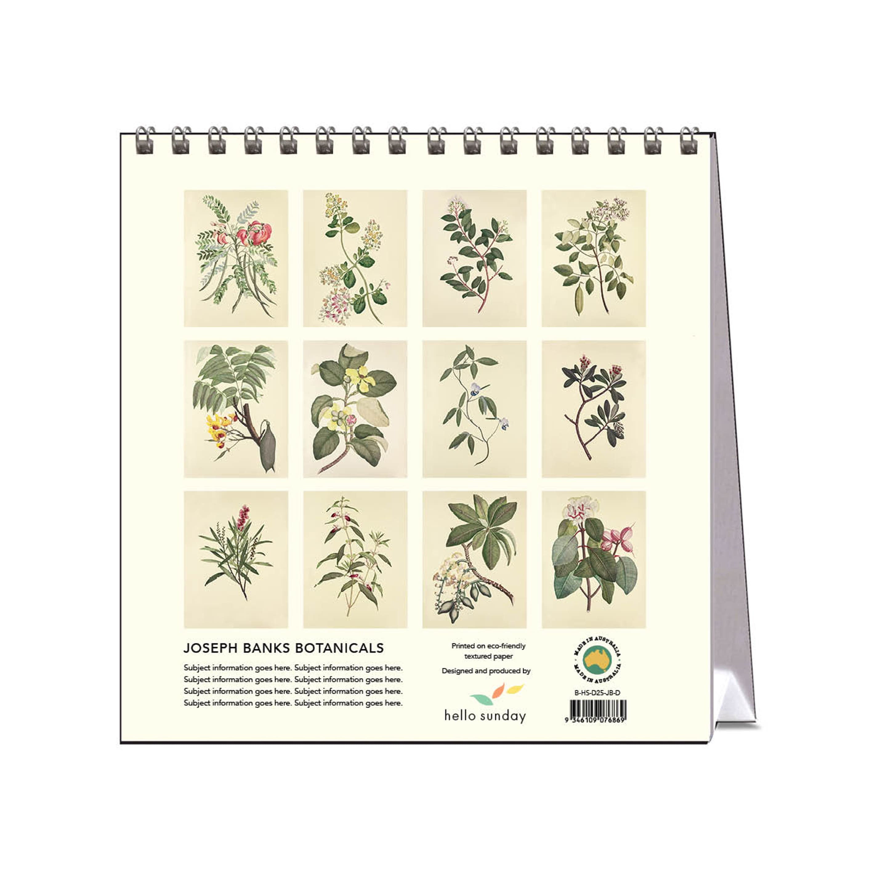 2025 Desk Calendar | Joseph Banks Botanicals | Hello Sunday