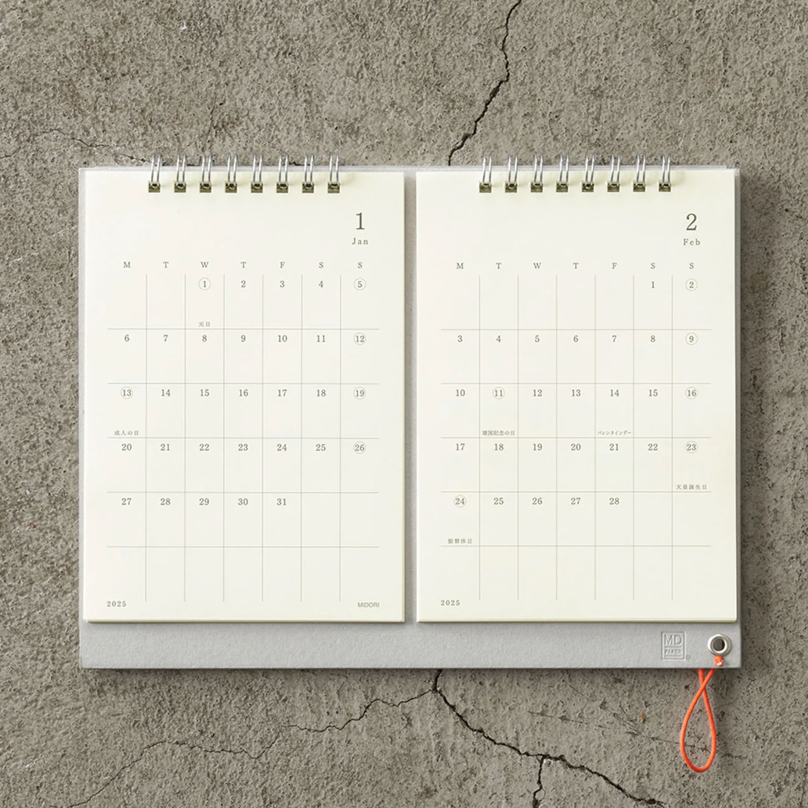 2025 Desk Calendar | Twin Monthly | MD Paper | Midori