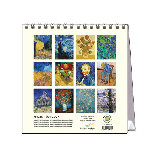 2025 Desk Calendar | Vincent Van Gogh | Hello Sunday