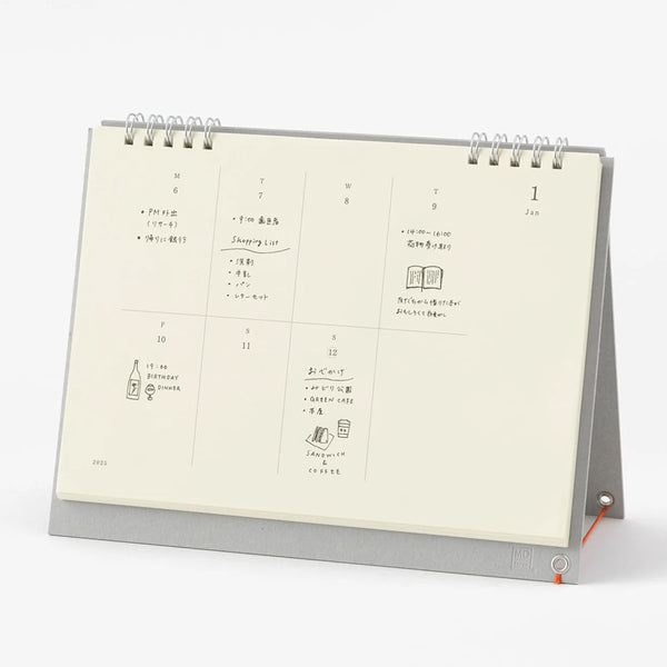 2025 Desk Calendar | Single Weekly | MD Paper | Midori