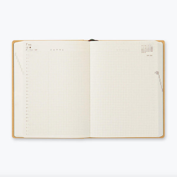 2025 Diary | Monthly Block & Daily | A6 | Camel | Hibino | Midori