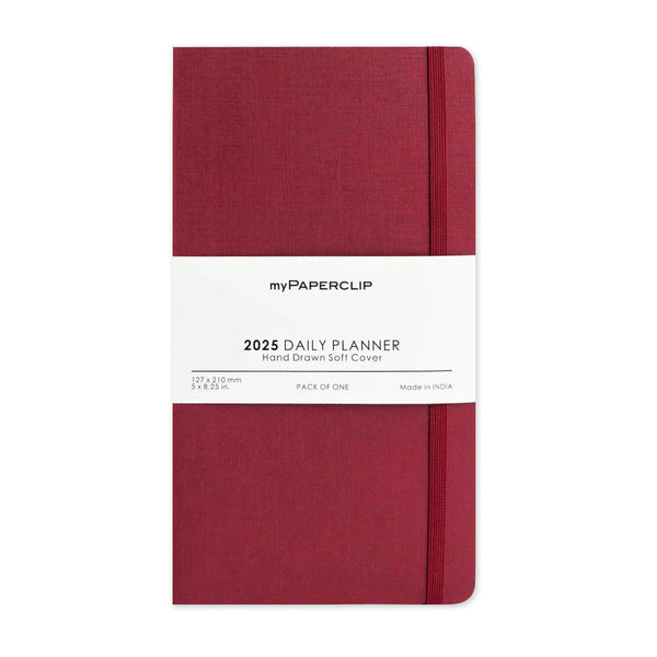 2025 Planner | Daily | Hand Drawn Soft Cover | myPaperclip | 4 COLOUR OPTIONS AVAILABLE