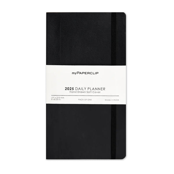 2025 Planner | Daily | Hand Drawn Soft Cover PU | myPaperclip | 4 COLOUR OPTIONS AVAILABLE