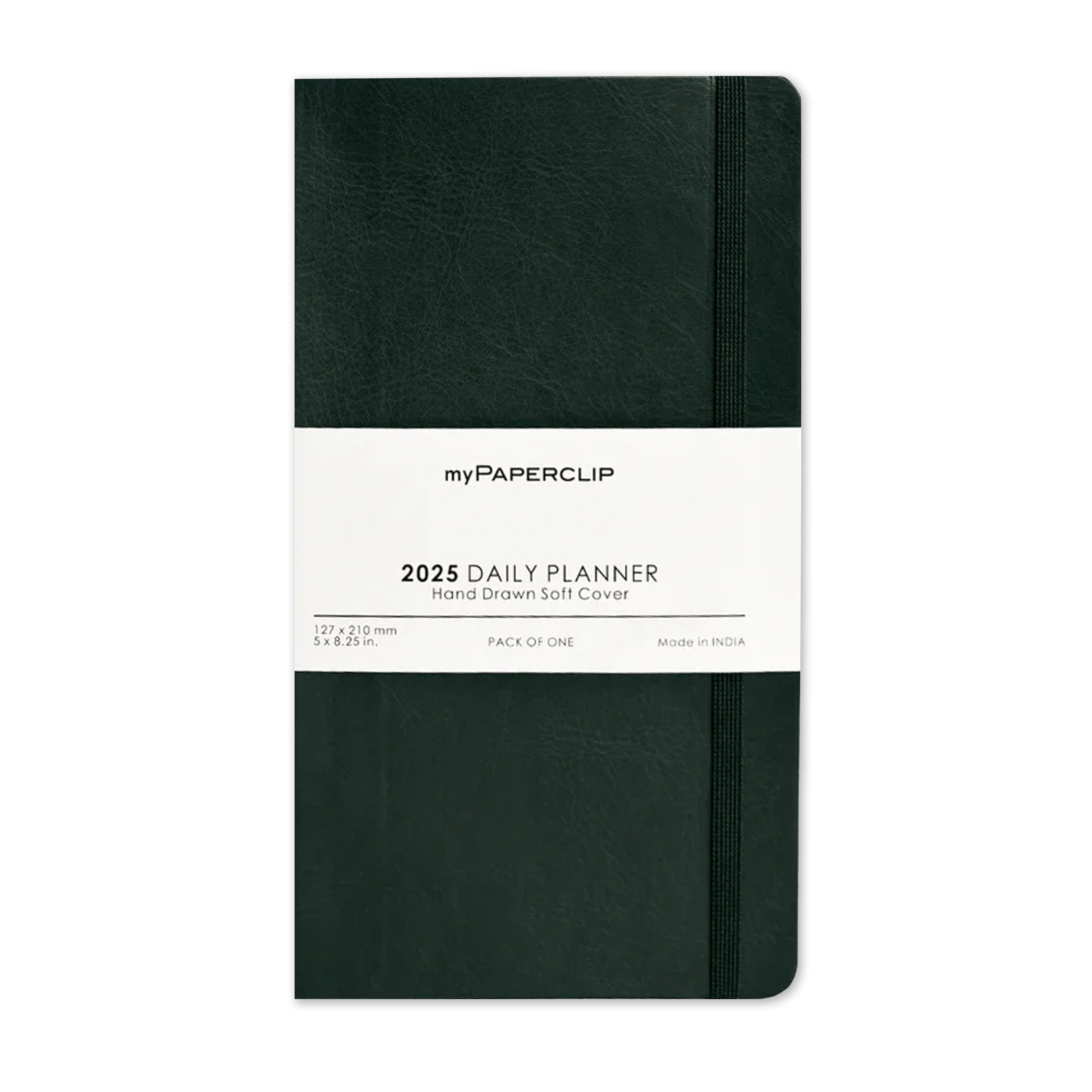 2025 Planner | Daily | Hand Drawn Soft Cover PU | Green | myPaperclip