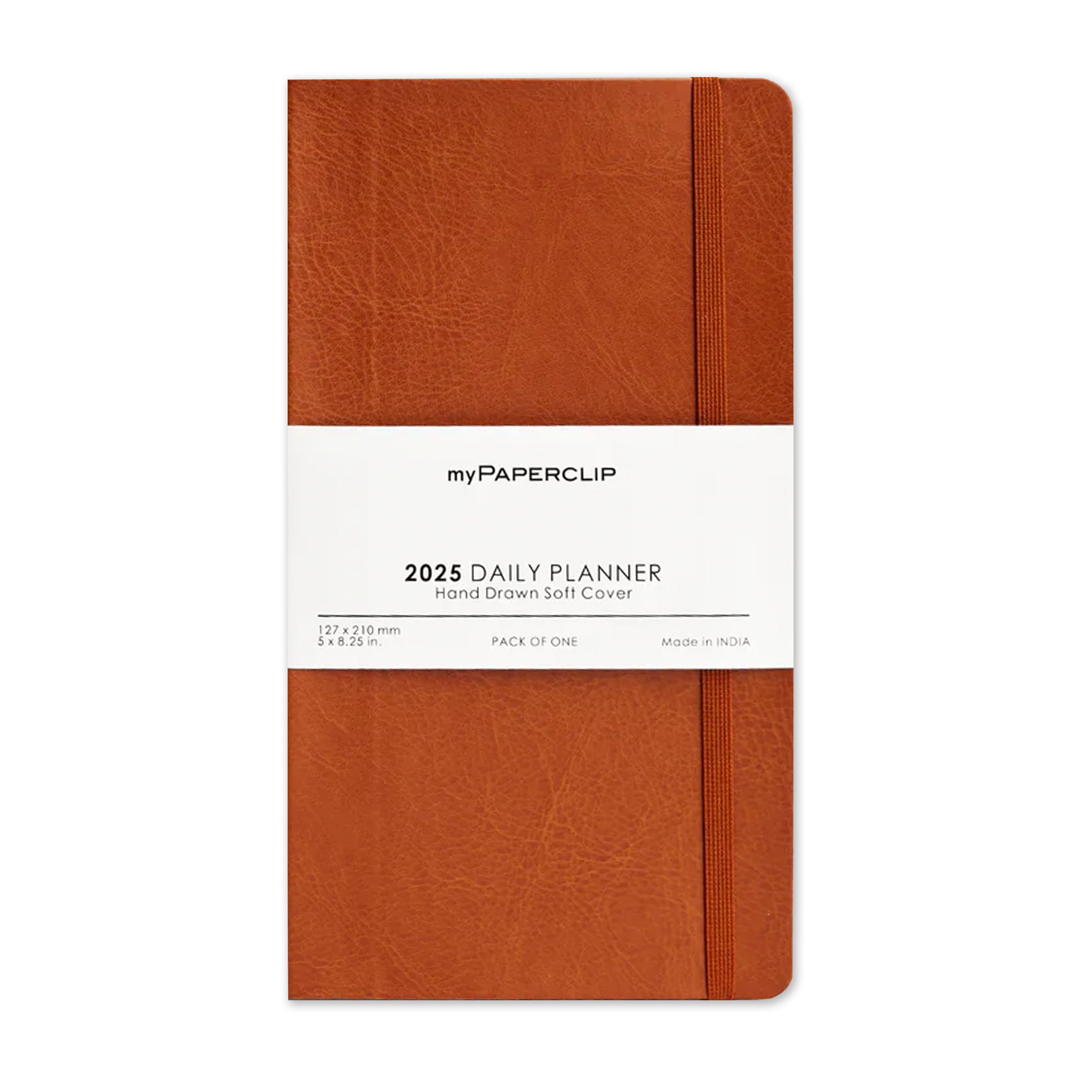 2025 Planner | Daily | Hand Drawn Soft Cover PU | Tan | myPaperclip