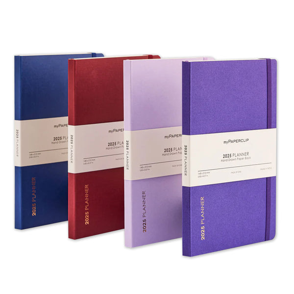 2025 Planner | Weekly | Hand Draw Paper Back | myPaperclip | 4 COLOUR OPTIONS AVAILABLE