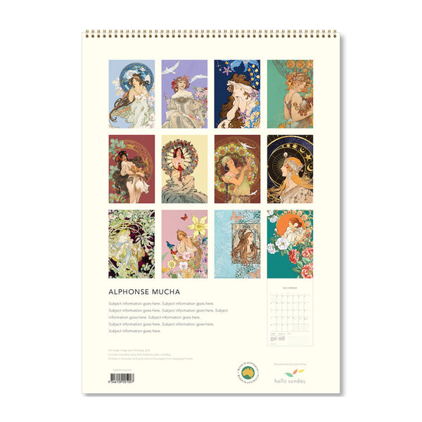 2025 Wall Calendar | Alphonse Mucha | Hello Sunday