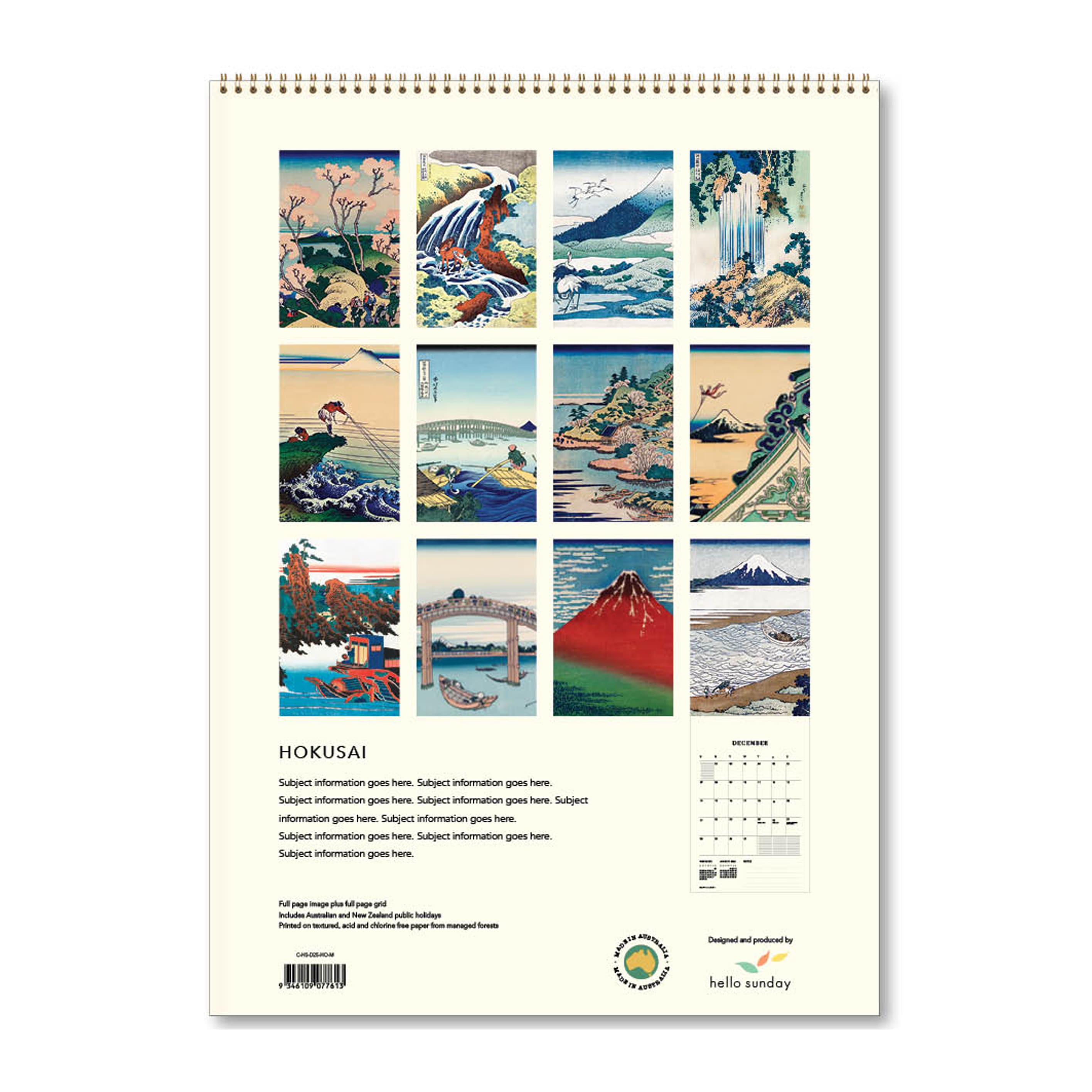 2025 Wall Calendar | Hokusai | Hello Sunday