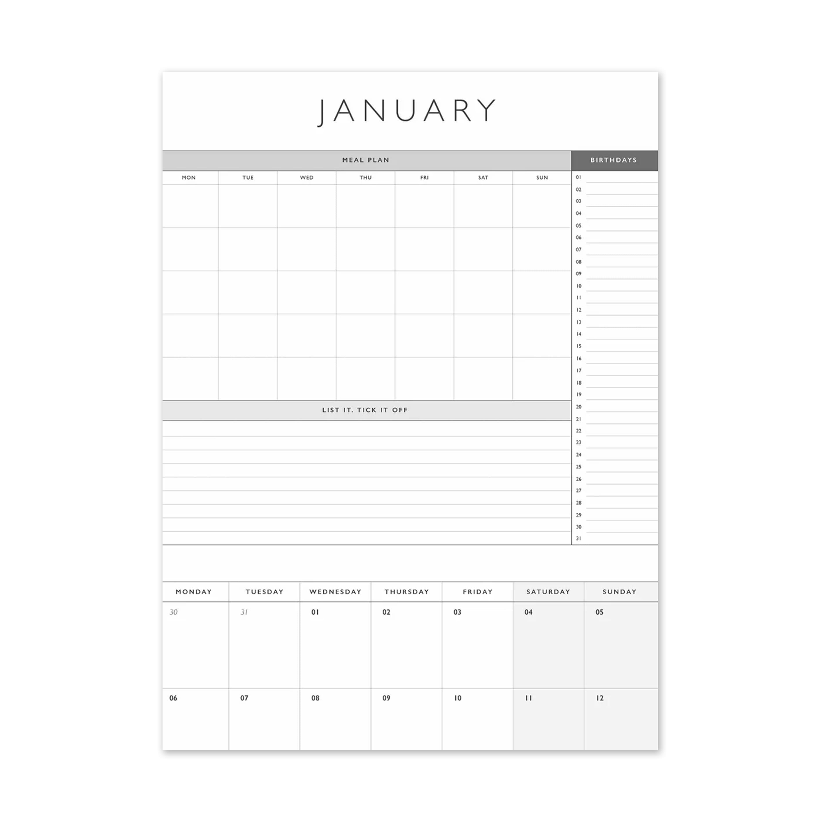 2025 Wall Calendar | Linen | Indigo | Write To Me