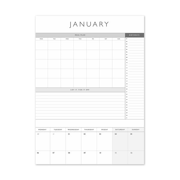 2025 Wall Calendar | Linen | Indigo | Write To Me