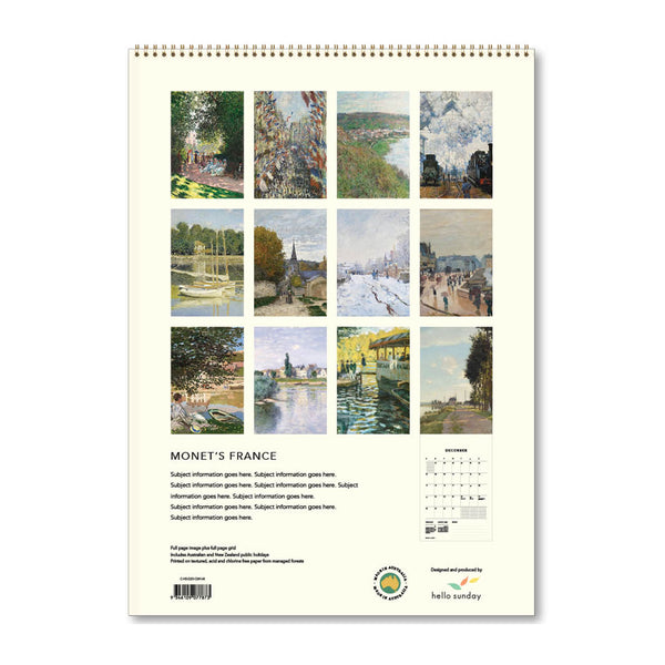 2025 Wall Calendar | Monet's France | Hello Sunday