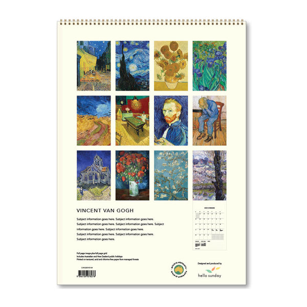 2025 Wall Calendar | Vincent Van Gogh | Hello Sunday