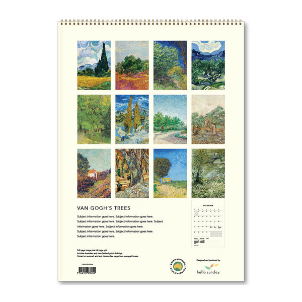 2025 Wall Calendar | Van Gogh's Trees | Hello Sunday