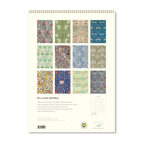 2025 Wall Calendar | William Morris | Hello Sunday