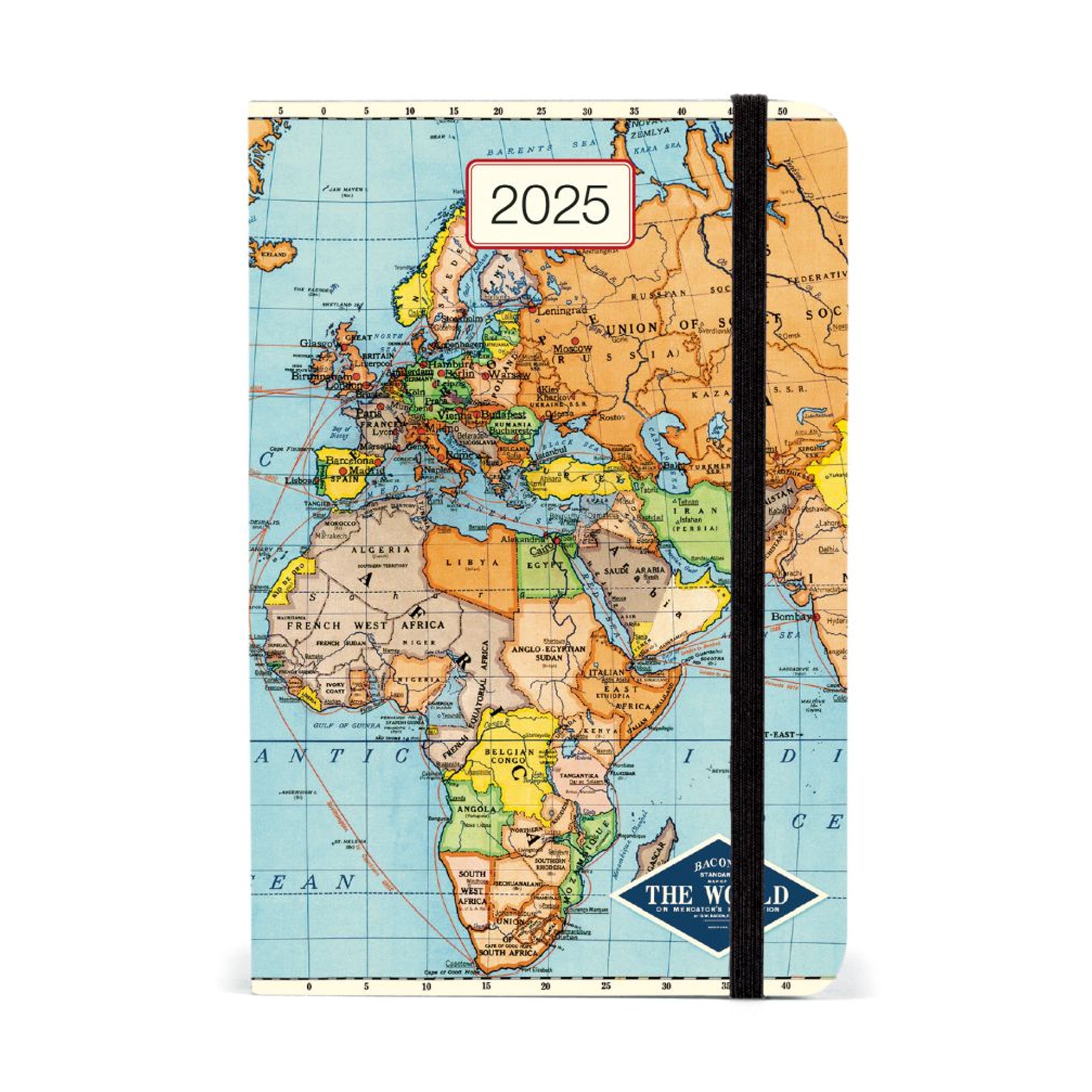 2025Planner | Weekly | World Map | Cavallini & Co.