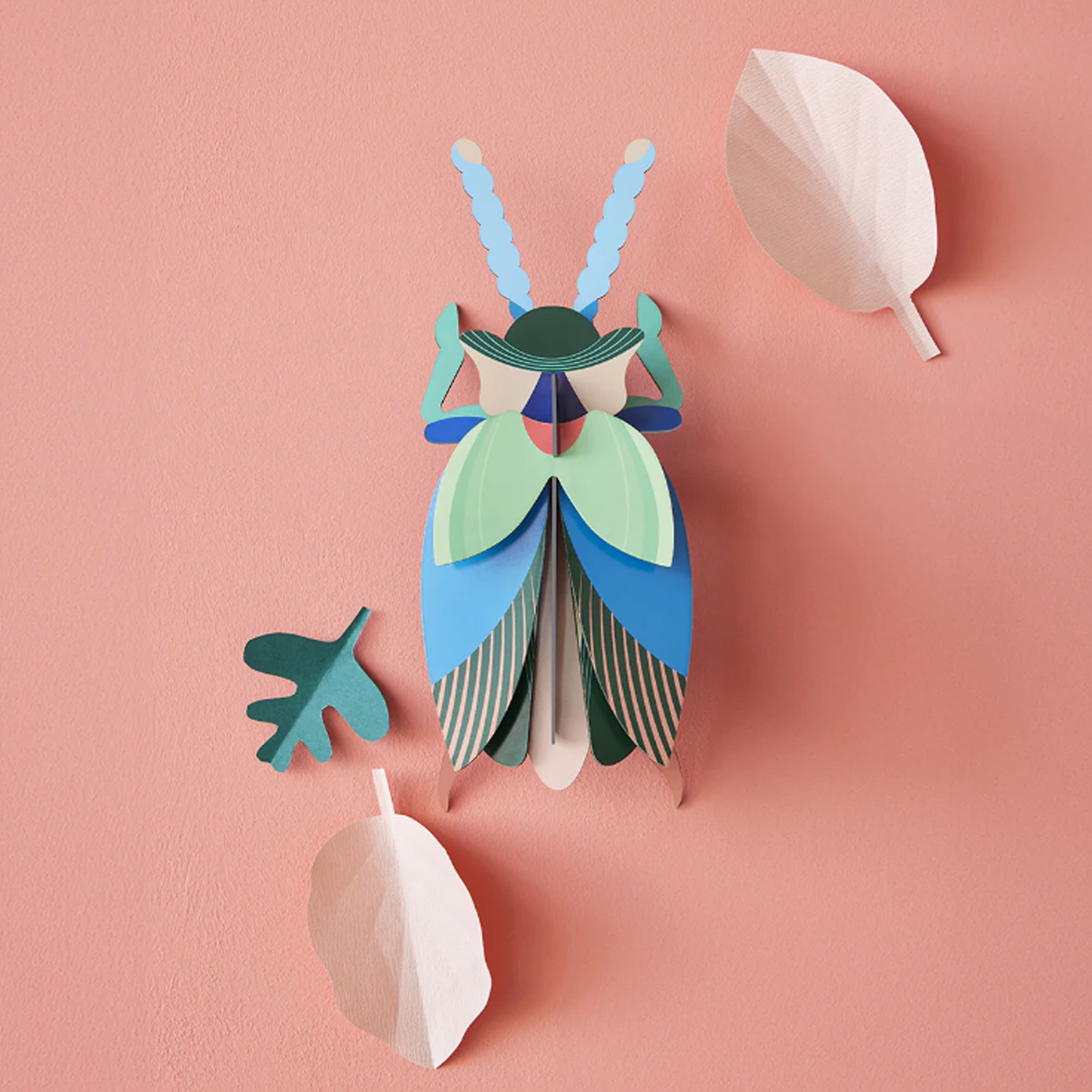 3D Cardboard Model Kit | Wall Art | A4 | Emerald Beetle |  Studio Roof