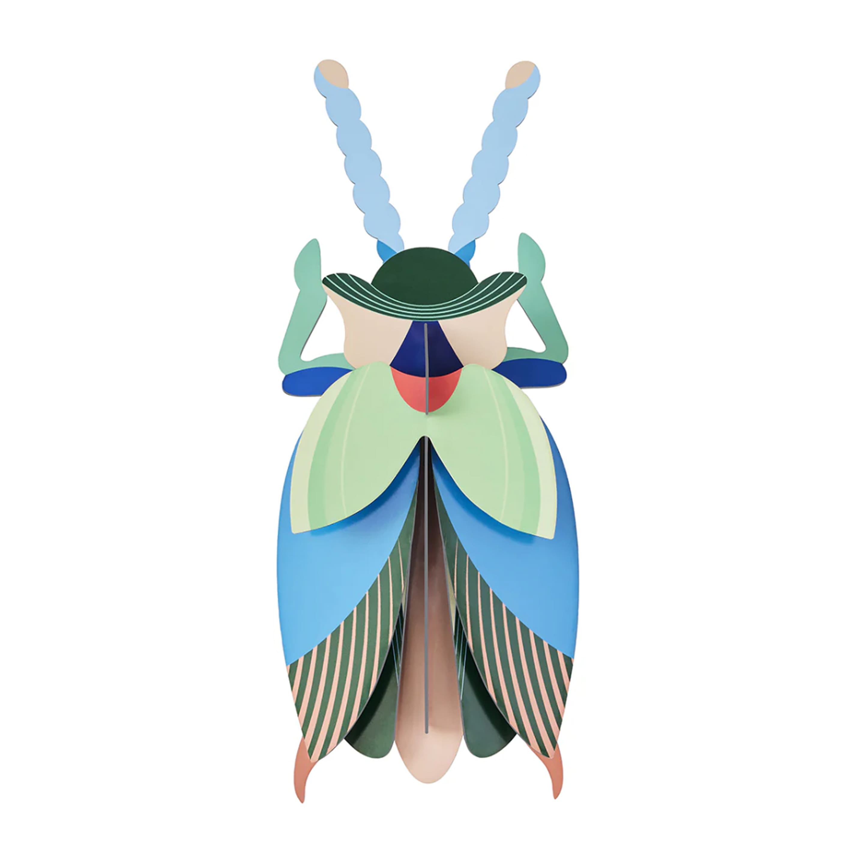 3D Cardboard Model Kit | Wall Art | A4 | Emerald Beetle |  Studio Roof