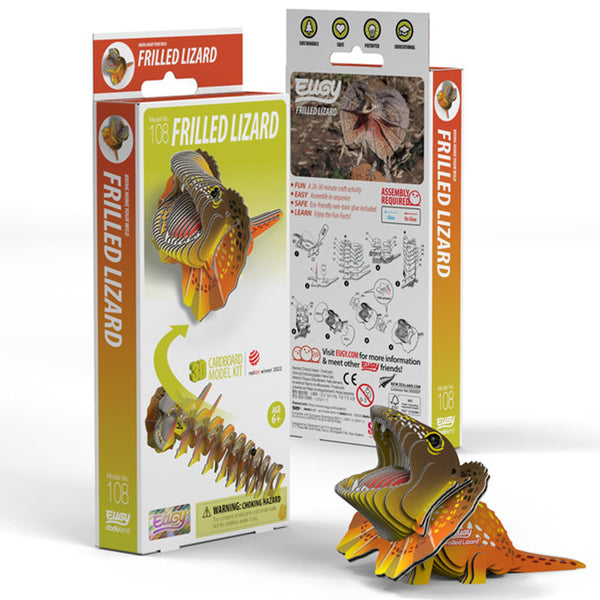 3D Cardboard Model Kit | Frilled Neck Lizard | Eugy