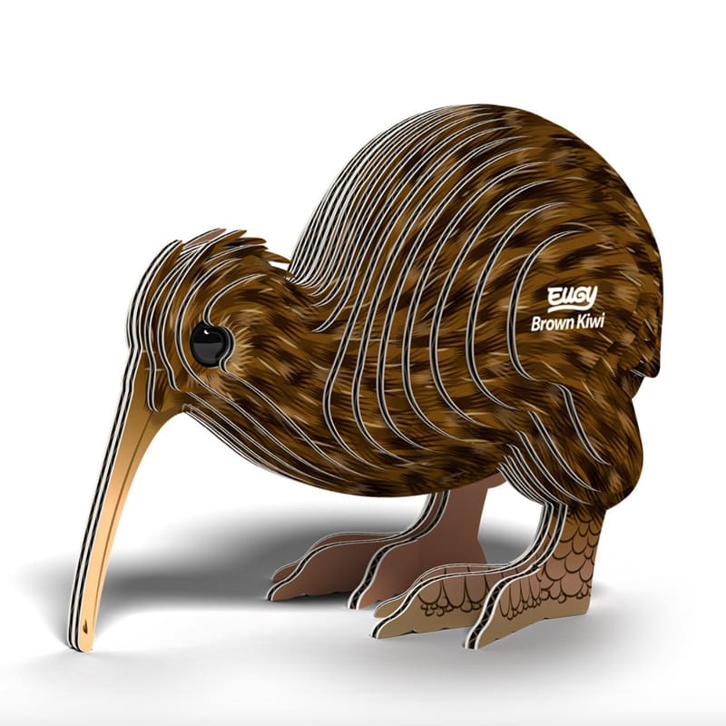 3D Cardboard Model Kit | Brown Kiwi | Eugy