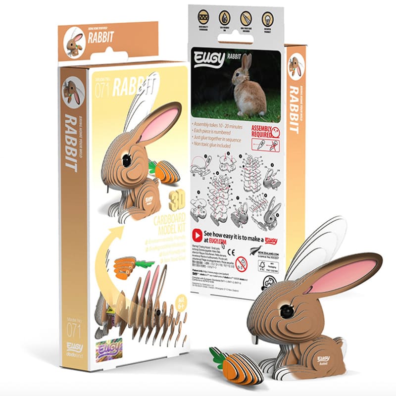 3D Cardboard Model Kit | Rabbit | Eugy