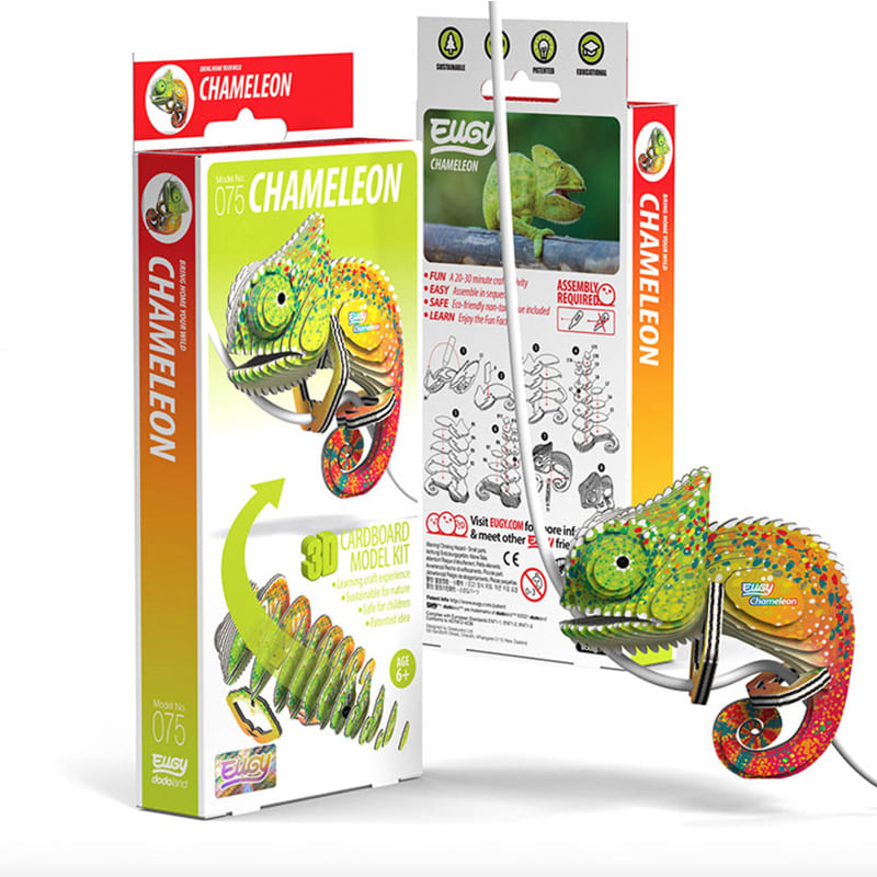 3D Cardboard Model Kit | Chameleon | Eugy