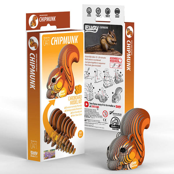 3D Cardboard Model Kit | Chipmunk | Eugy