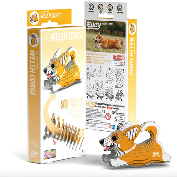 3D Cardboard Model Kit | Welsh Corgi | Eugy