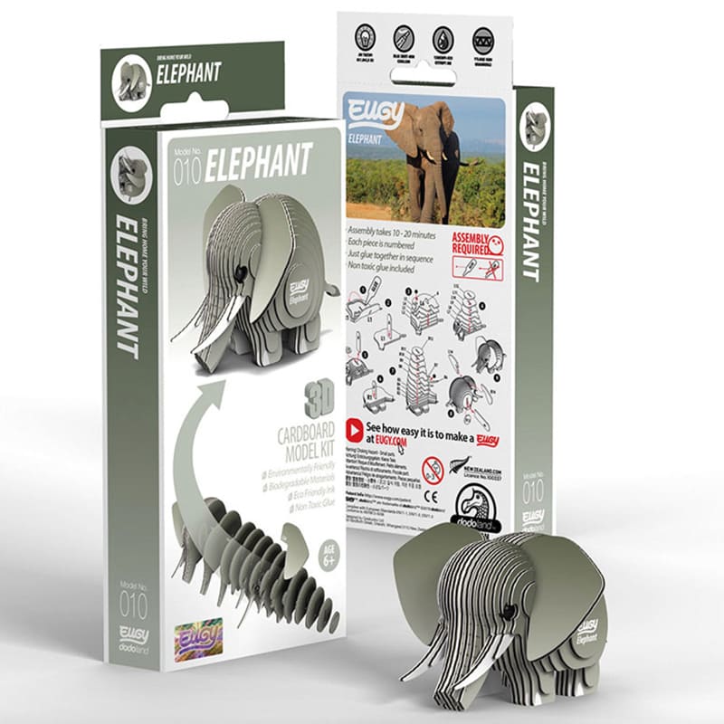 3D Cardboard Model Kit | Elephant | Eugy