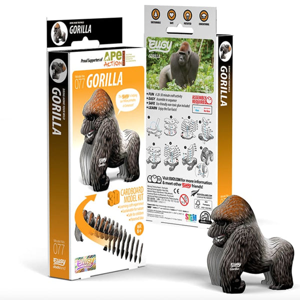 3D Cardboard Model Kit | Gorilla | Eugy