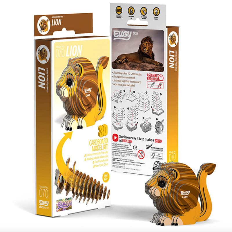 3D Cardboard Model Kit | Lion | Eugy