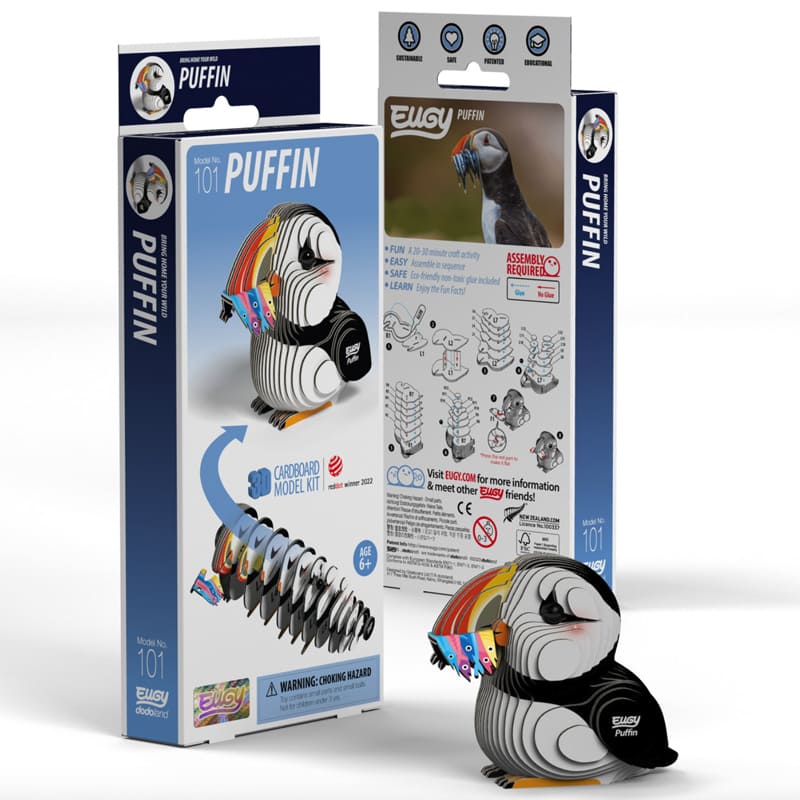 3D Cardboard Model Kit | Puffin  | Eugy