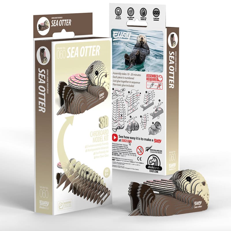 3D Cardboard Model Kit | Sea Otter | Eugy