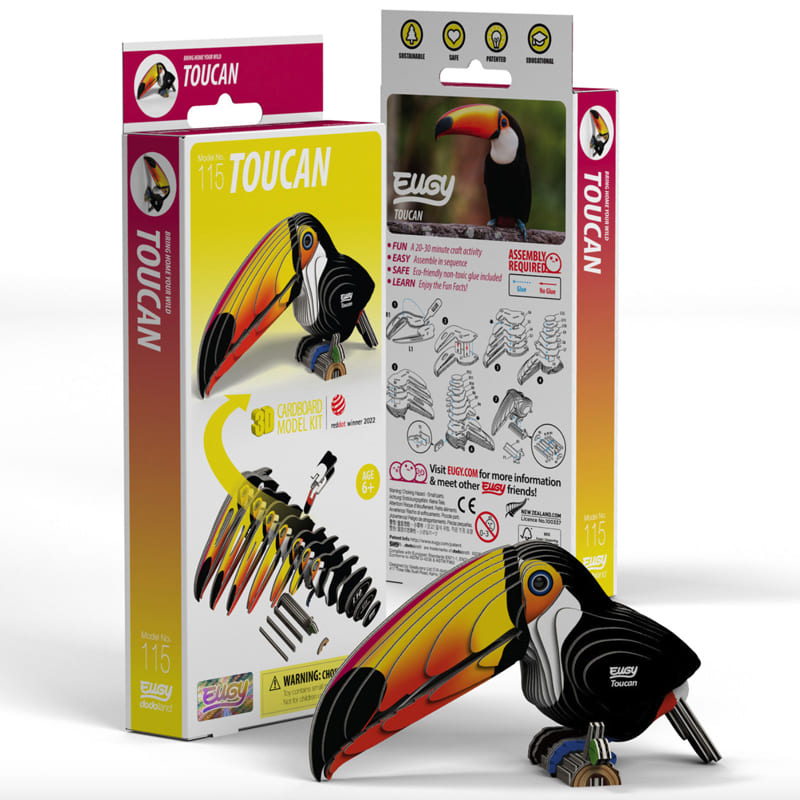 3D Cardboard Model Kit | Toucan | Eugy