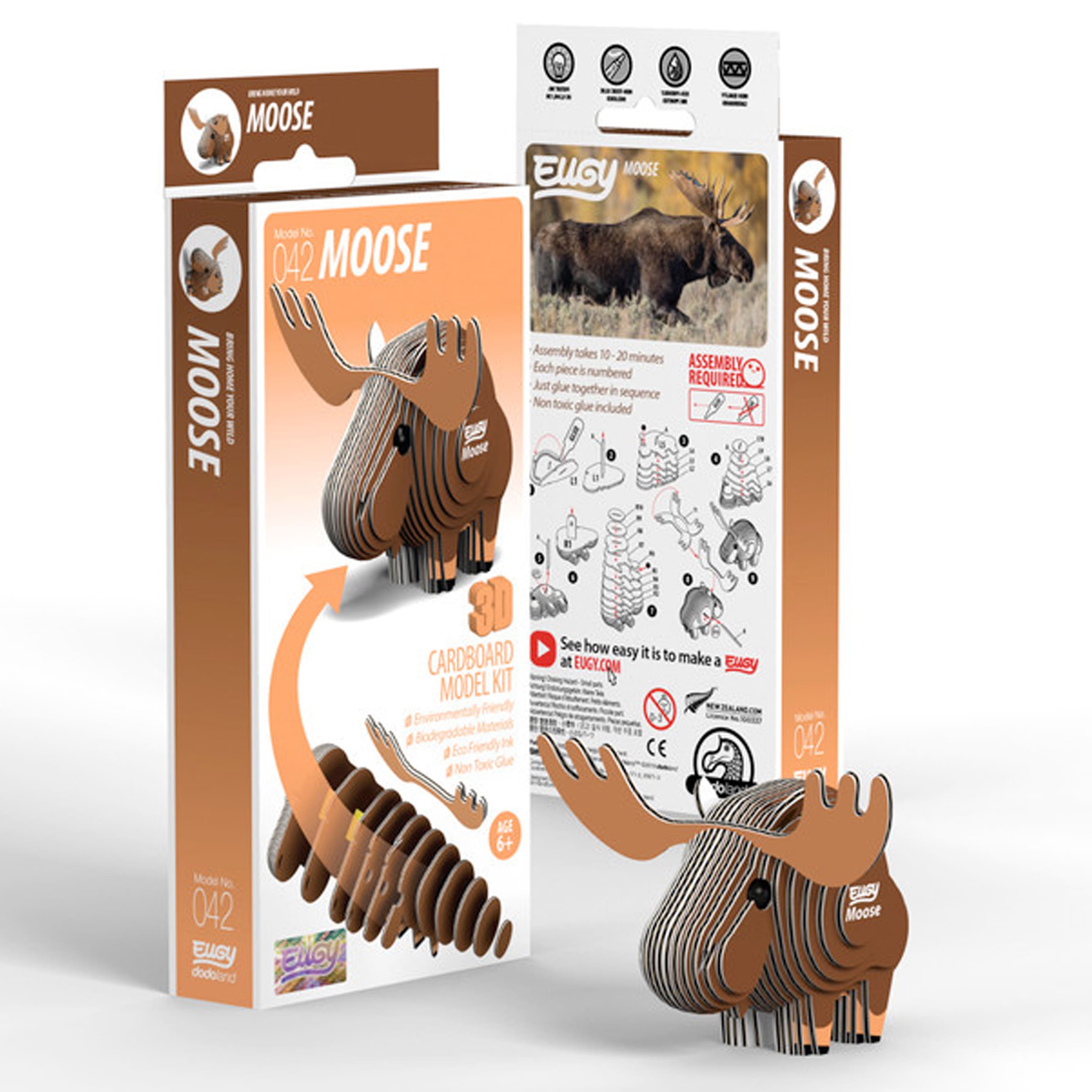 3D Cardboard Model Kit | Moose | Eugy