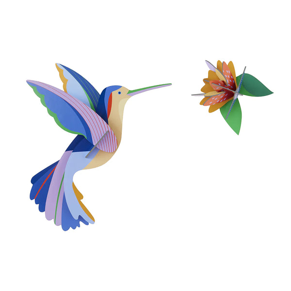 3D Cardboard Model Kit | Wall Art | B5 | Paradise Birds | Hummingbird | Studio Roof