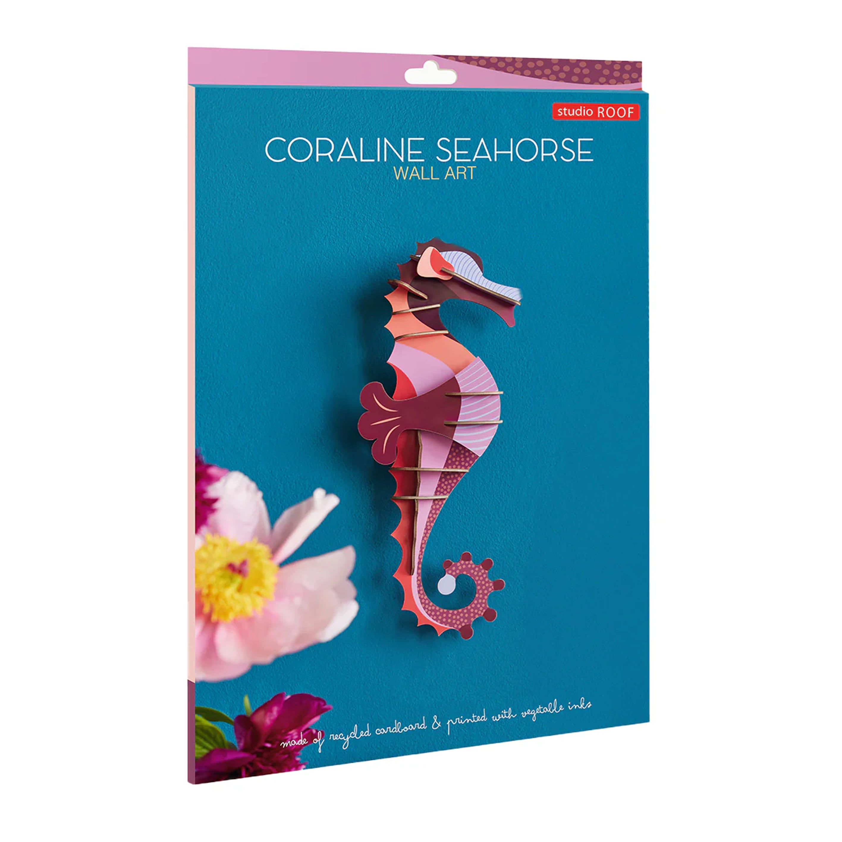 3D Cardboard Model Kit | Wall Art | A4 | Coraline Seahorse |  Studio Roof