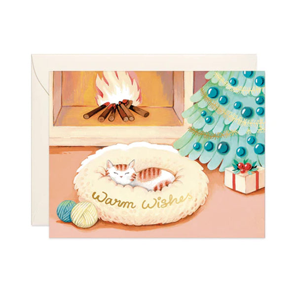 Christmas Card |Cat Warm Wishes | Joojoo Paper