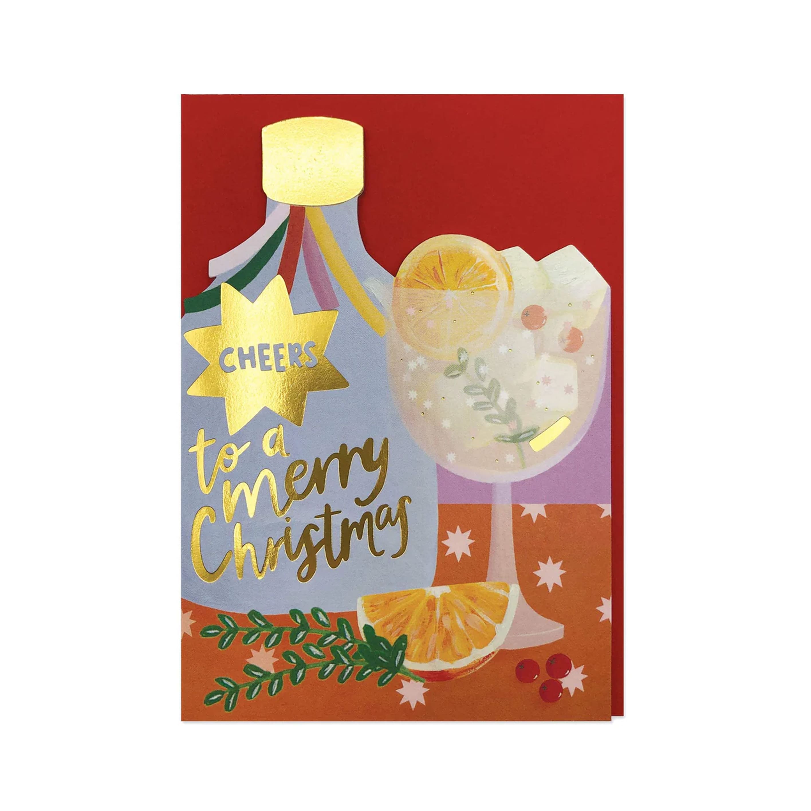 Christmas Card | Cheers To A Merry Christmas | Raspberry Blossom