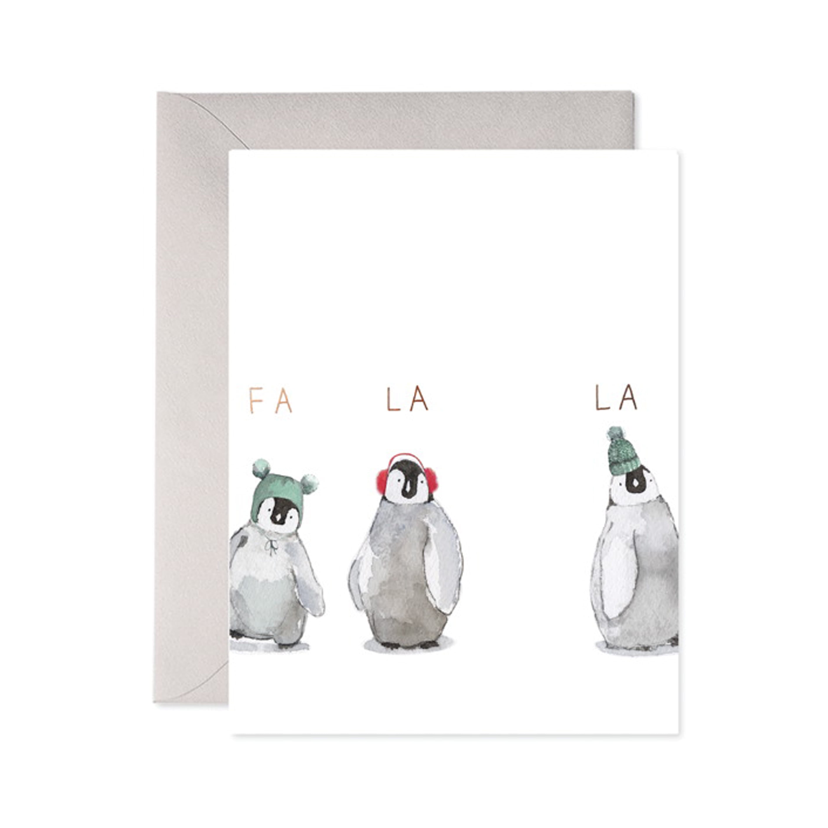 Christmas Card | Fa La La La Penguins | E.Frances Paper