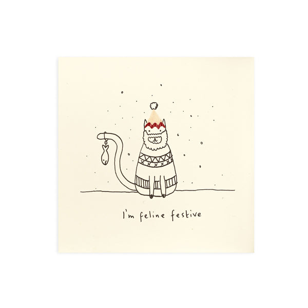 Christmas Card | I'm Feline Festive | Ruth Jackson