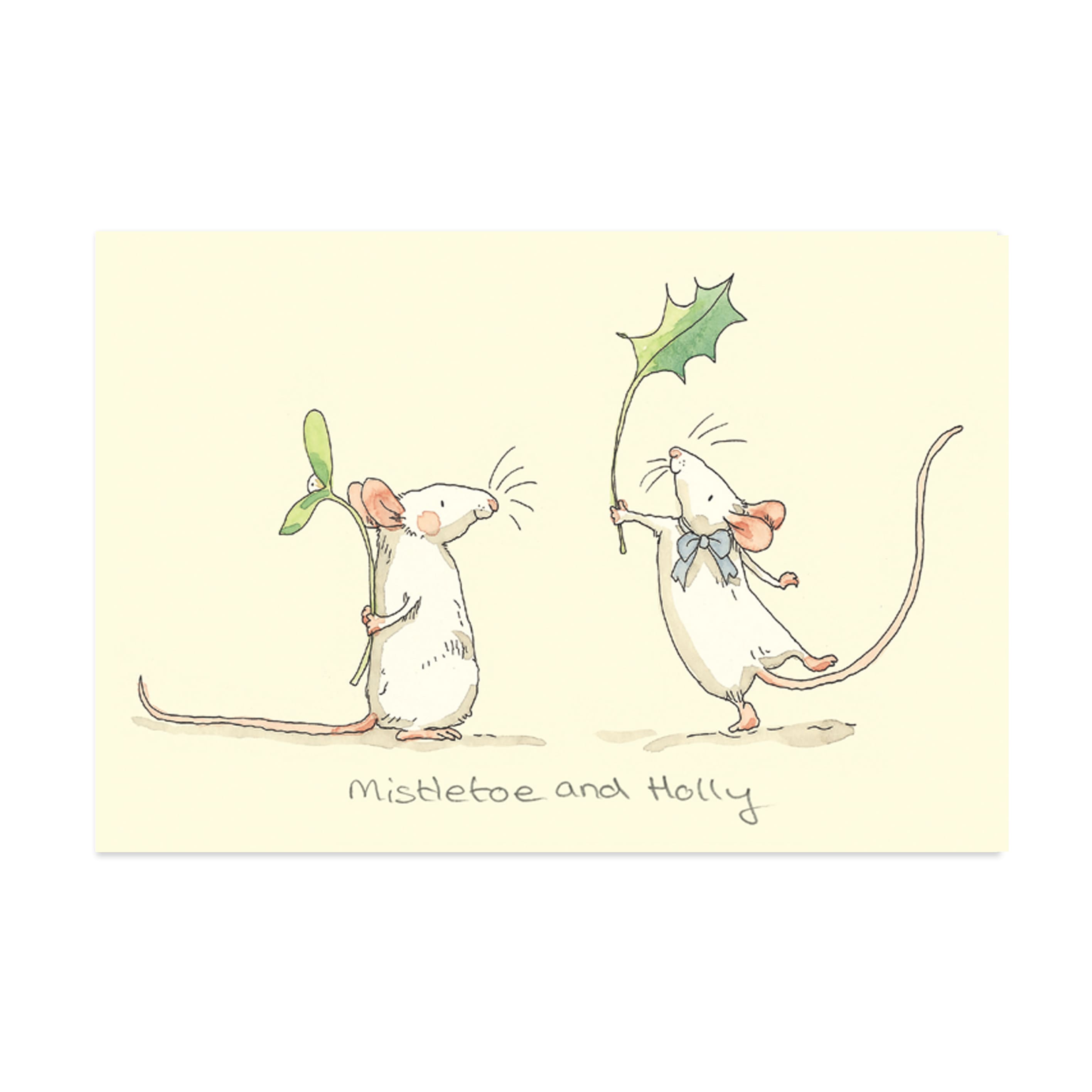 Christmas Card | Mistletoe & Holly | Two Bad Mice